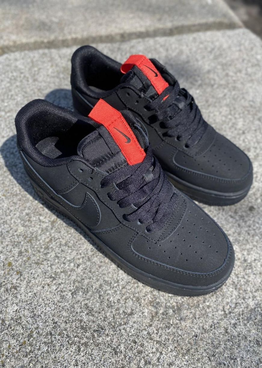 Кроссовки Nike Air Force 07 Anthracite Black Red 1592 фото