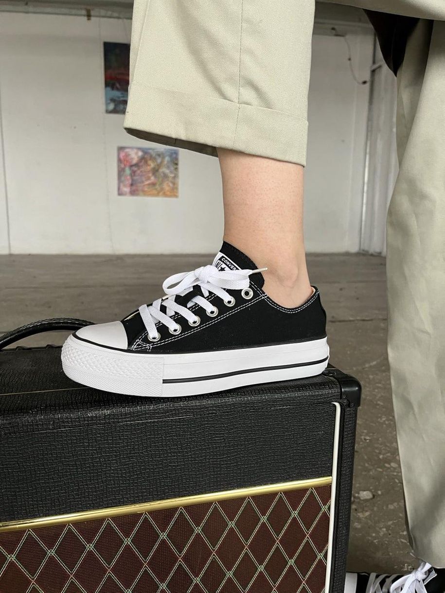 Кеды Converse Chuck Taylor All Star Platform Black White 4907 фото