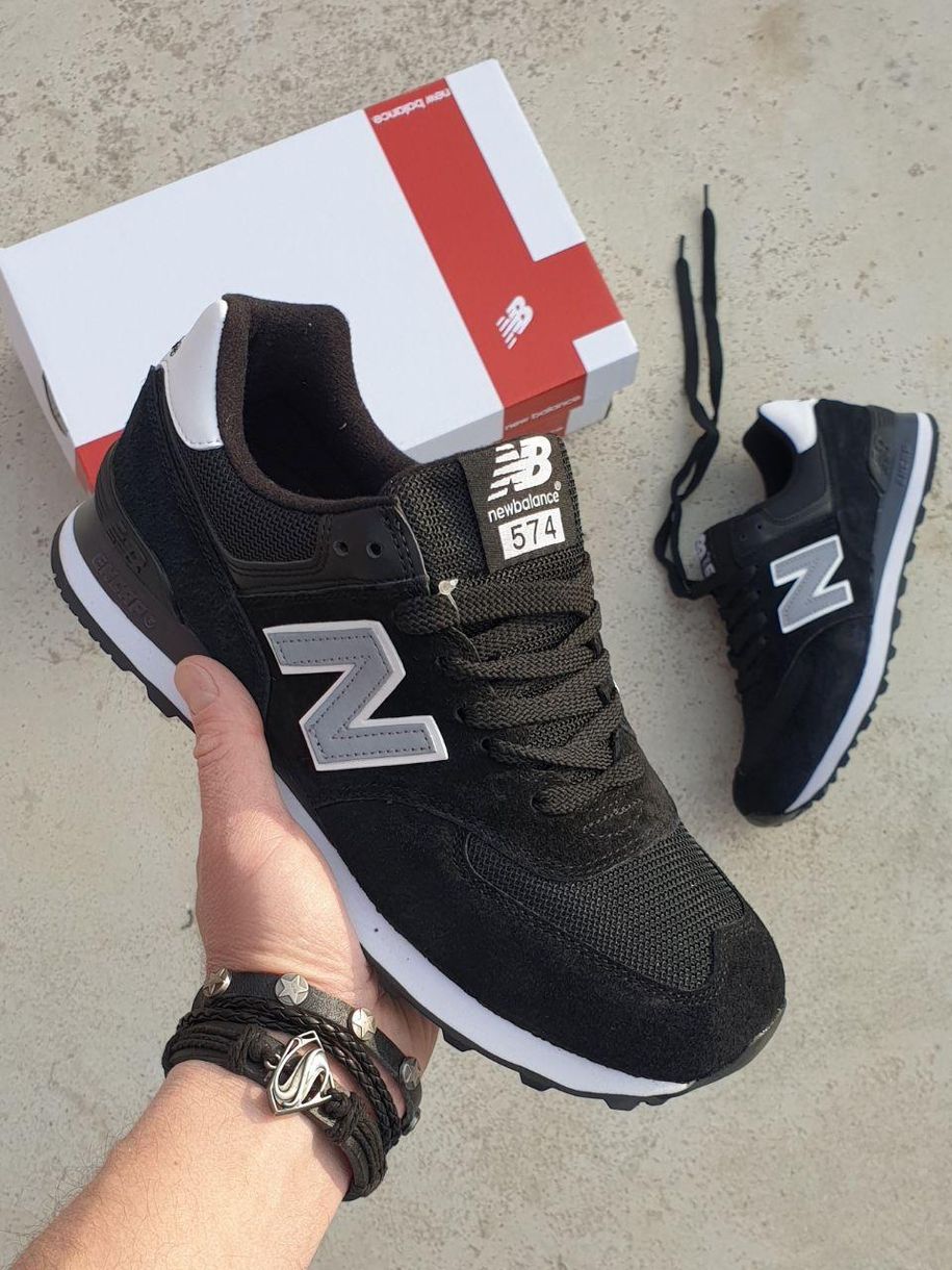 Кросівки New Balance 574 Black White 852 фото