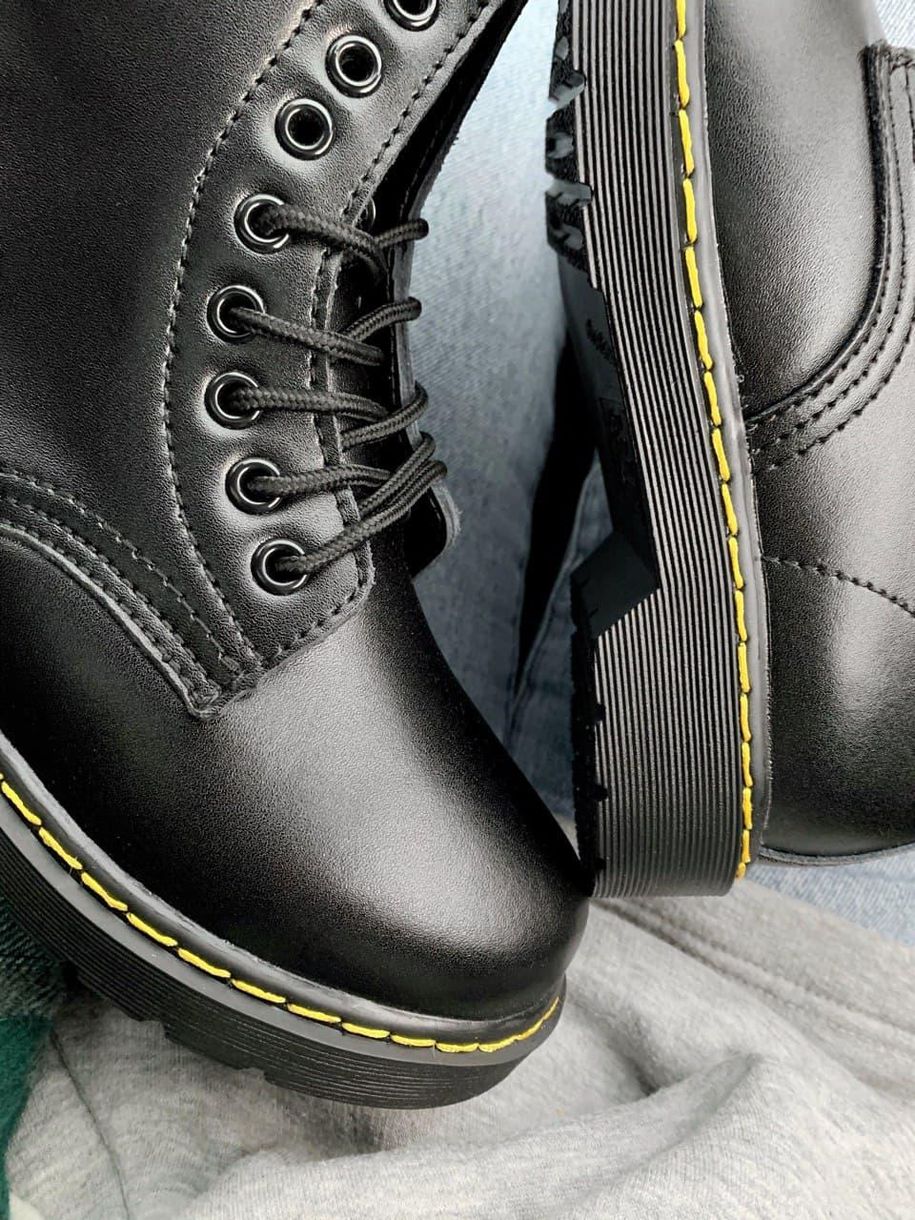 Зимові Черевики Dr. Martens Black Yellow 4196 фото