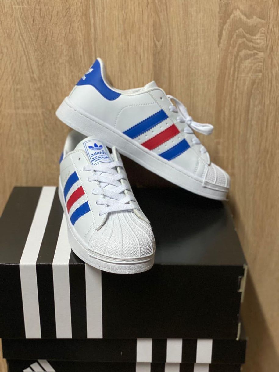 Adidas Superstar White Blue Red 2900 фото