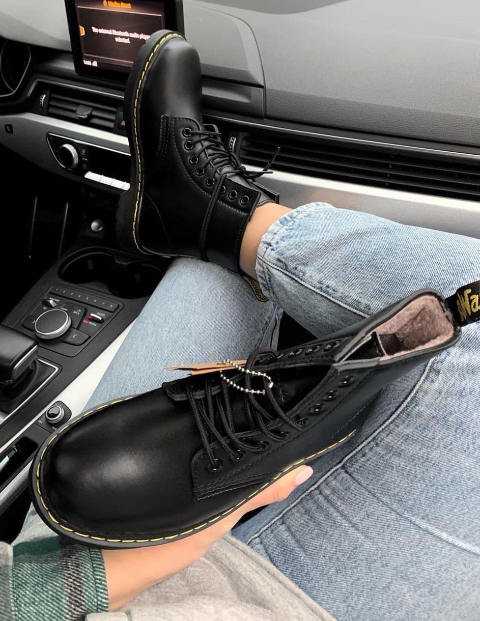 Зимові Черевики Dr. Martens Black Yellow 4196 фото