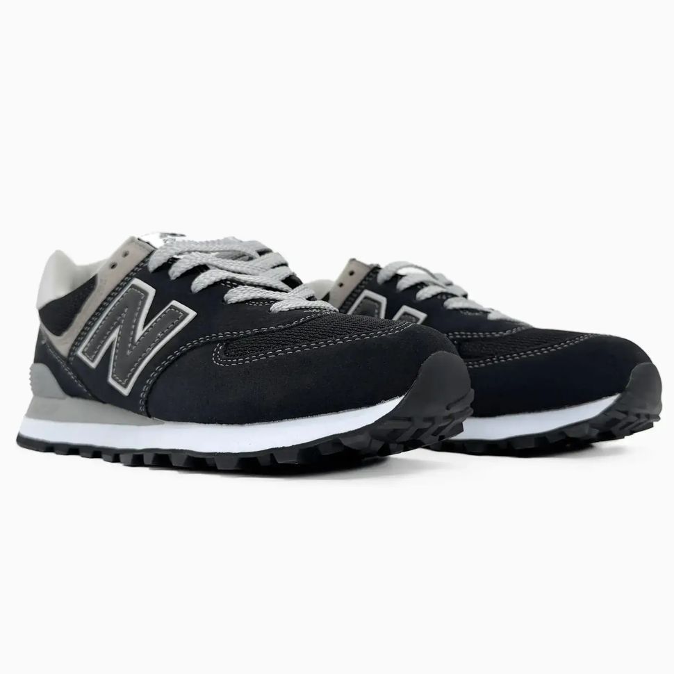New Balance 574 Legacy Black Grey Suede Mesh, 36