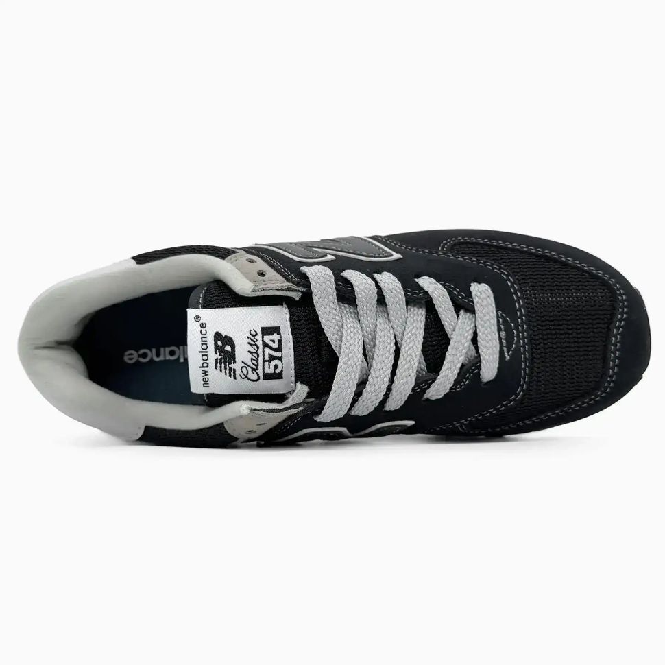 New Balance 574 Legacy Black Grey Suede Mesh, 36