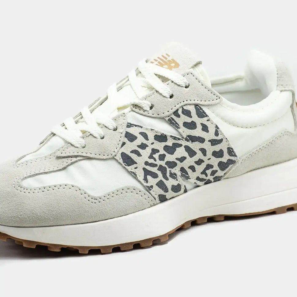 New Balance 327 White Grey Leopard