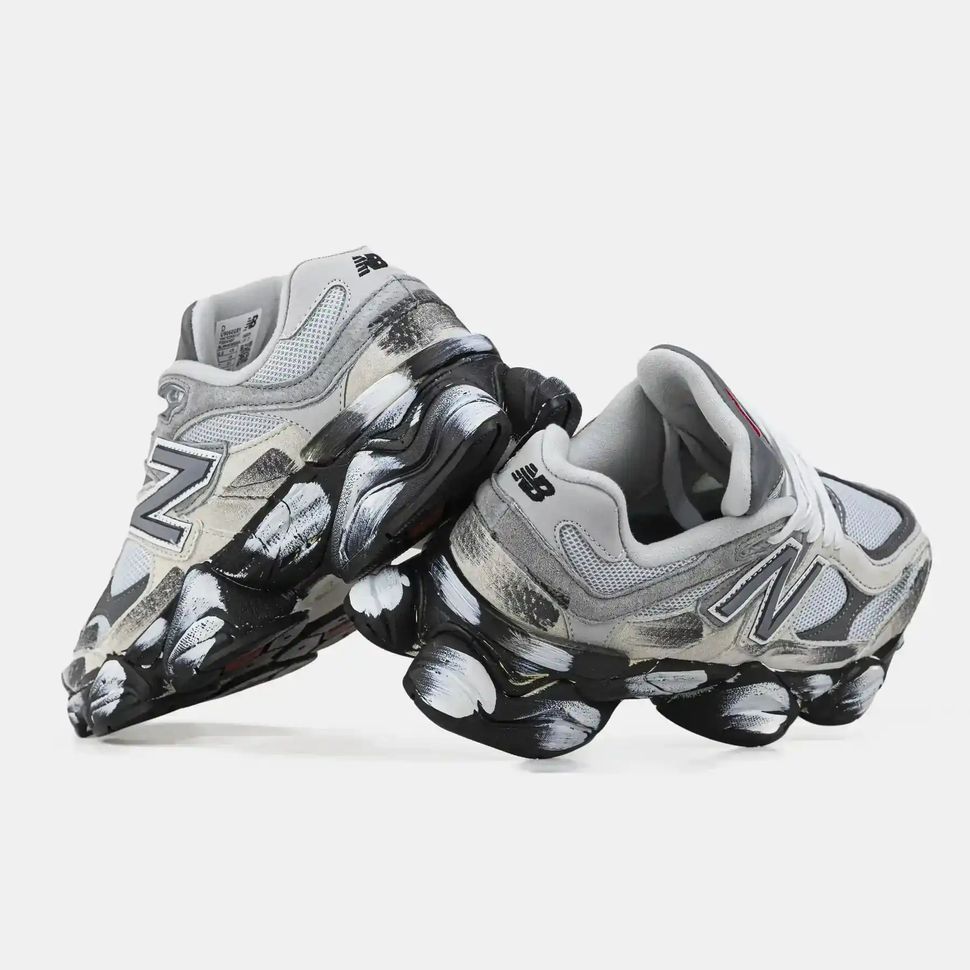 New Balance 9060 Grey Black White Paint, 36