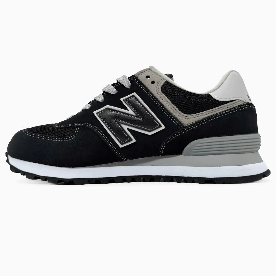 New Balance 574 Legacy Black Grey Suede Mesh, 36