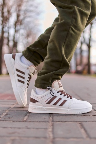 Кроссовки Adidas Drop Step Low White Brown 10225 фото