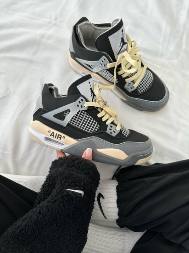 Nike Air Jordan 4 x Off White Black Beige 9951 фото