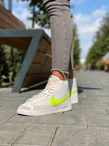 Nike Blazer White «Neon Green Logo» 976 фото