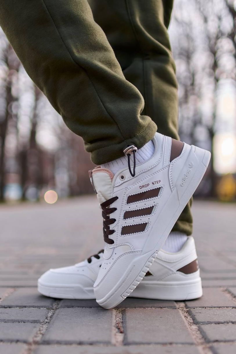 Кросівки Adidas Drop Step Low White Brown 10225 фото