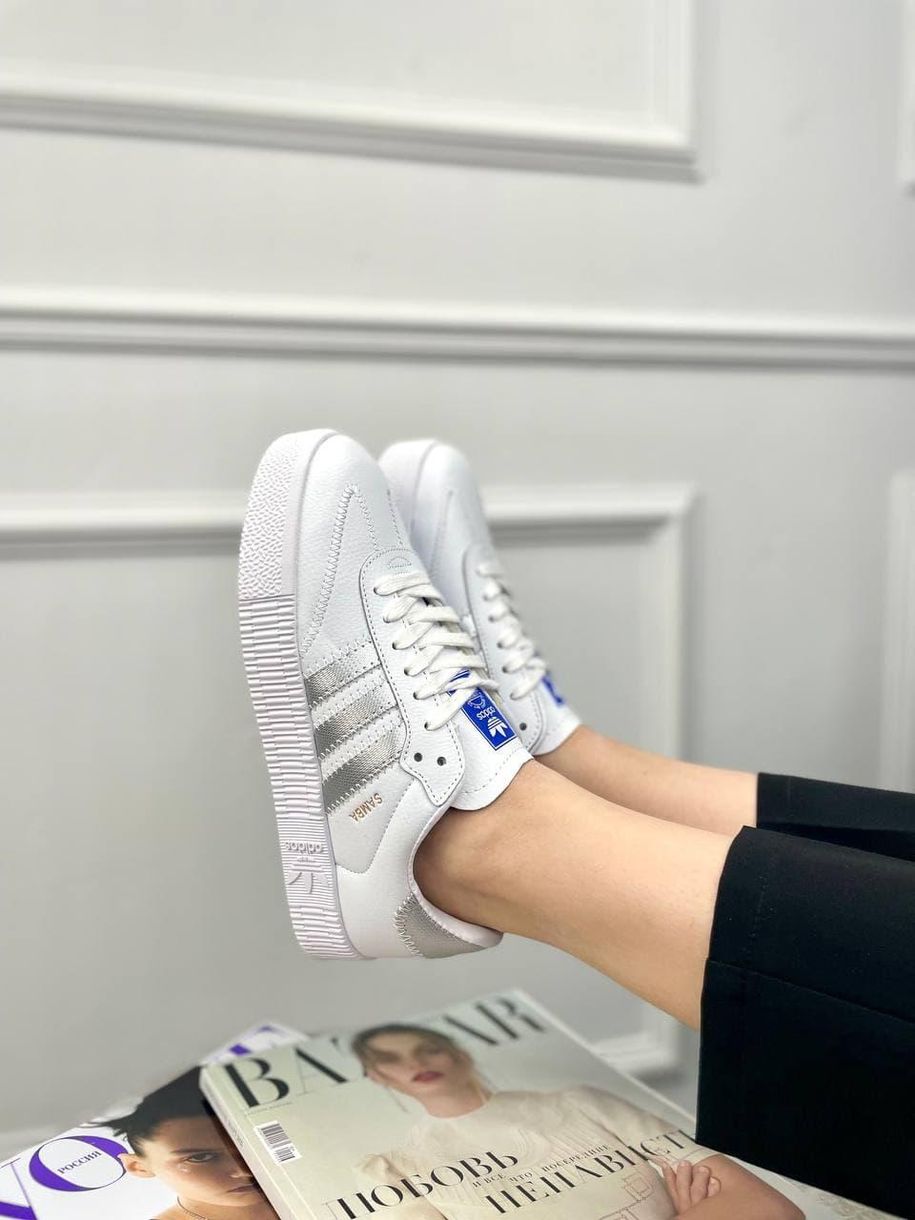 Кеды Adidas Samba White Silver 6119 фото