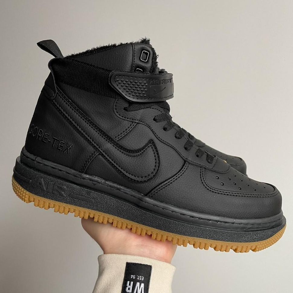 Зимові Кросівки Nike Air Force 1 Gore-Tex Black Brown 2 (хутро) 711 фото