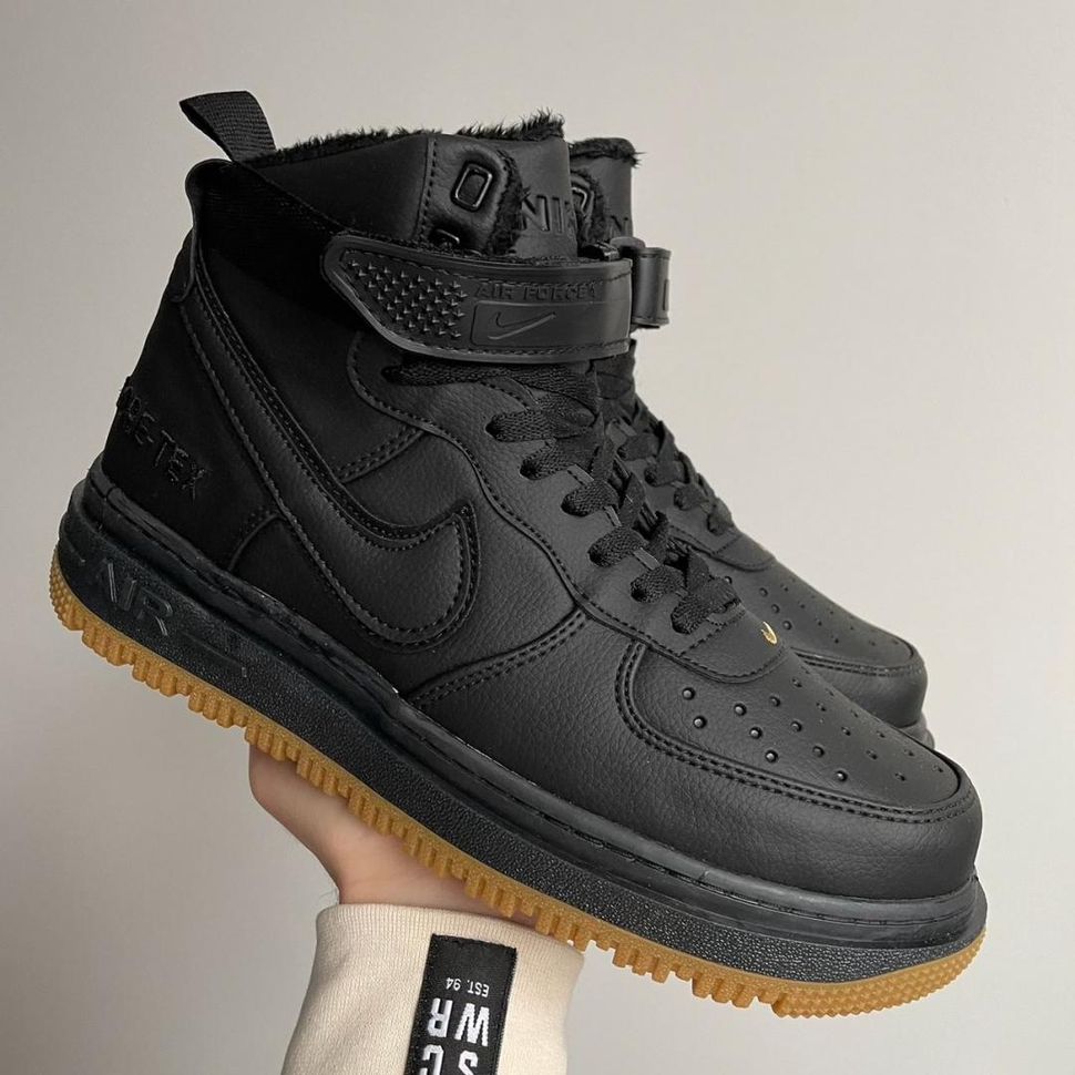 Зимові Кросівки Nike Air Force 1 Gore-Tex Black Brown 2 (хутро) 711 фото