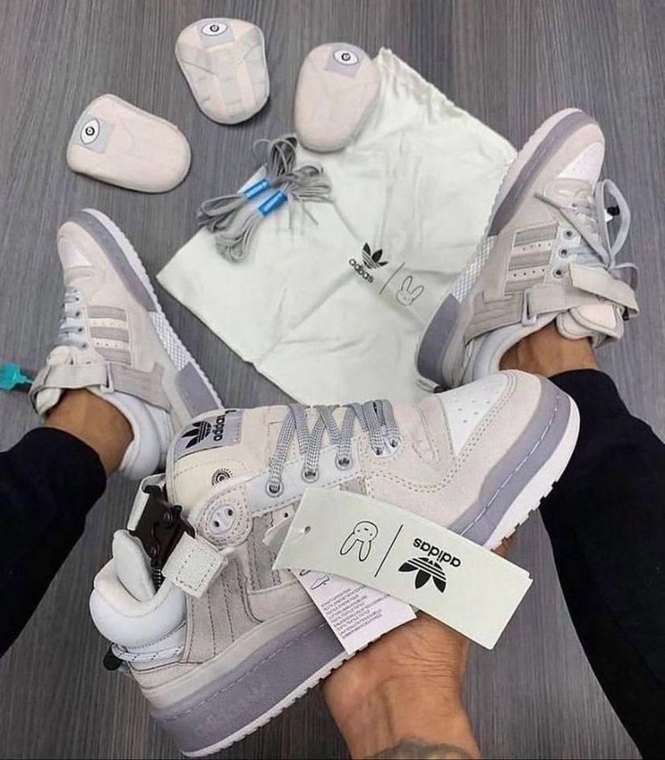 Кросівки Adidas Forum x Bad Bunny Light Grey 2830 фото