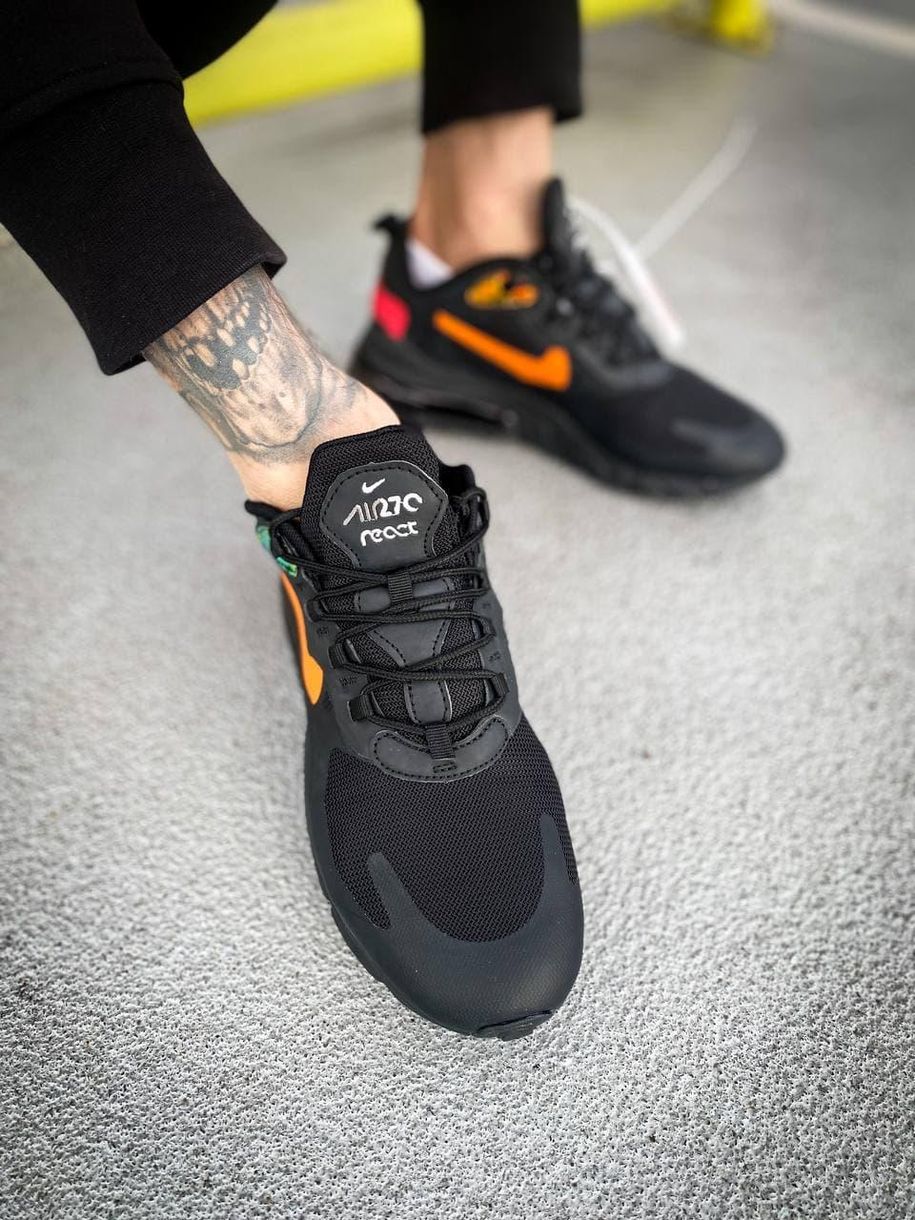 Кросівки Nike Air Max 270 React Black Orange 6566 фото
