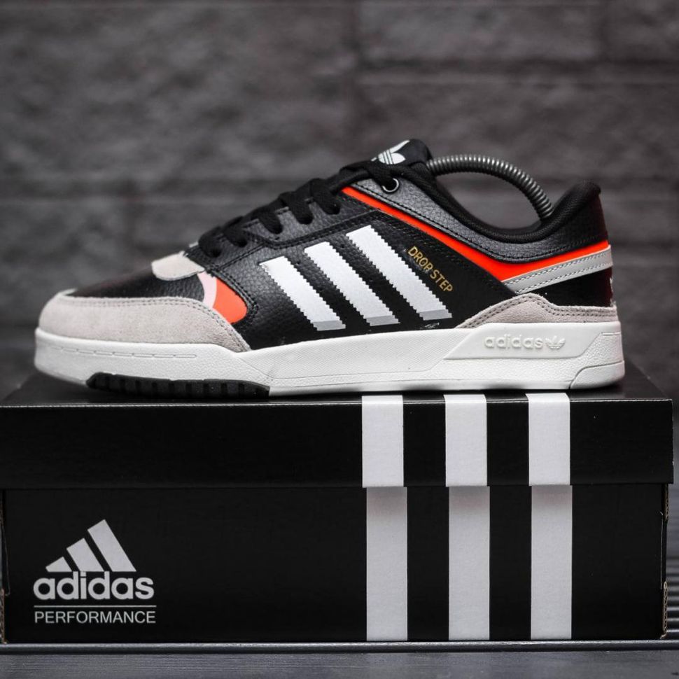 Кросівки Adidas Drop Step Black White Red 8982 фото