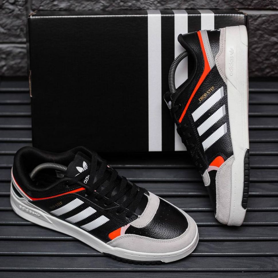 Кроссовки Adidas Drop Step Black White Red 8982 фото