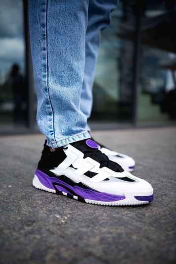 Кросівки Adidas Niteball White Black Violet 2627 фото