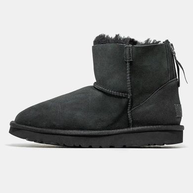 UGG Classic Mini Zip Black Suede, 36