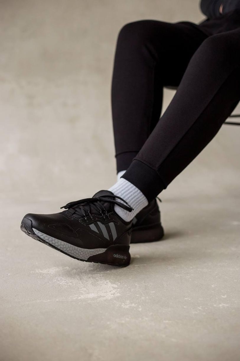Кроссовки Adidas ZX 2K Boost Black Grey 2590 фото