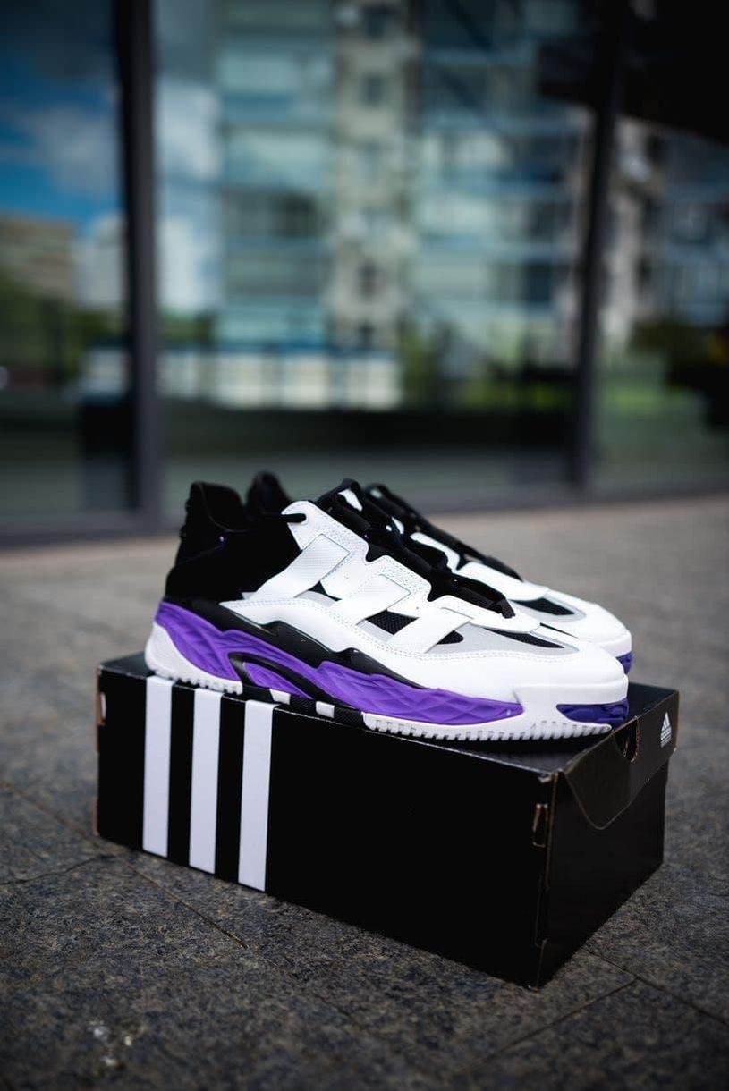 Кроссовки Adidas Niteball White Black Violet 2627 фото