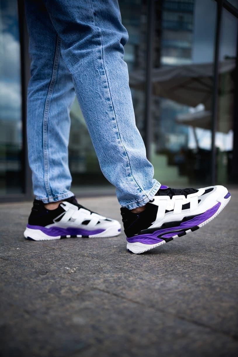 Кросівки Adidas Niteball White Black Violet 2627 фото