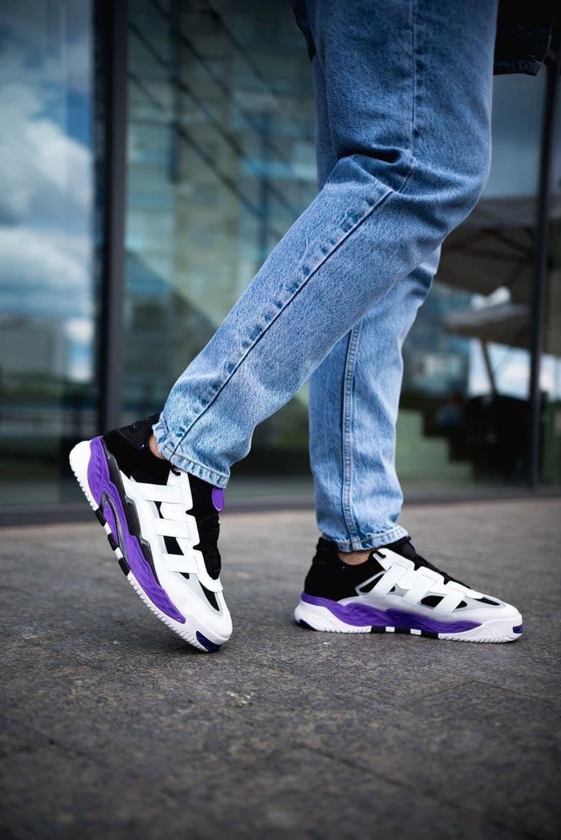 Кросівки Adidas Niteball White Black Violet 2627 фото