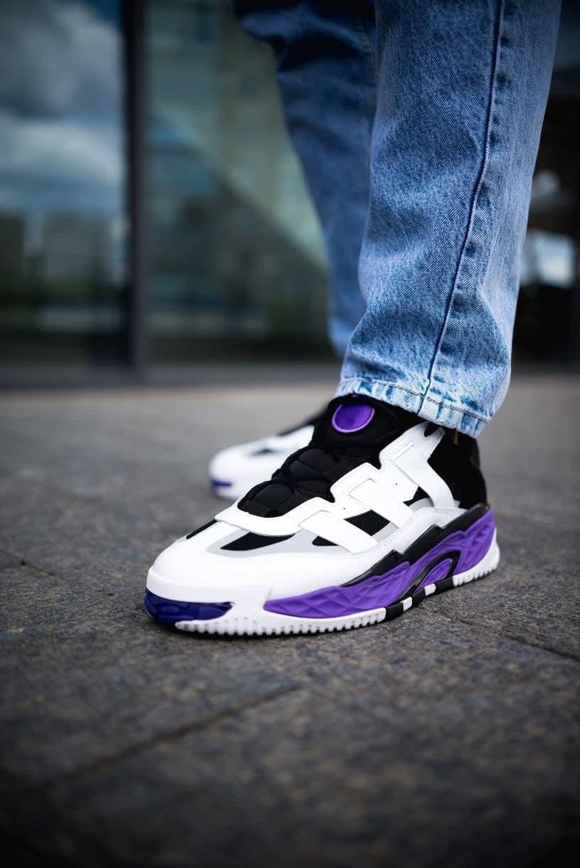 Кросівки Adidas Niteball White Black Violet 2627 фото