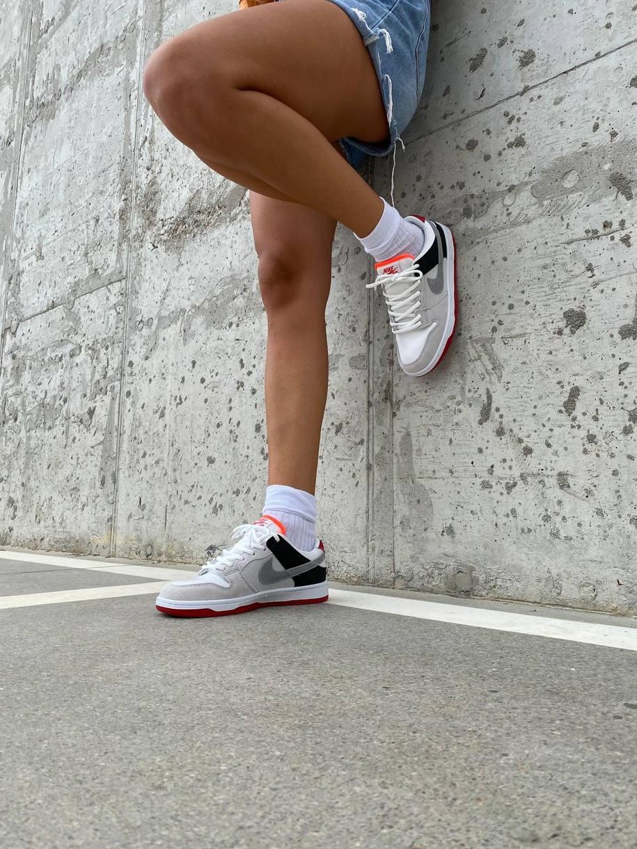 Кросівки Nike SB Dunk Low Grey Red 7874 фото