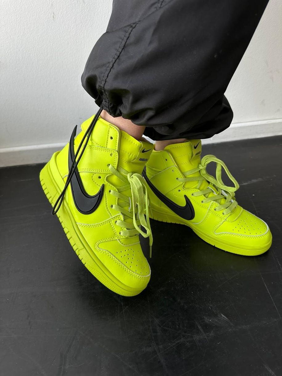 Кросівки Nike SB Dunk High x Ambush ACID Green 9224 фото