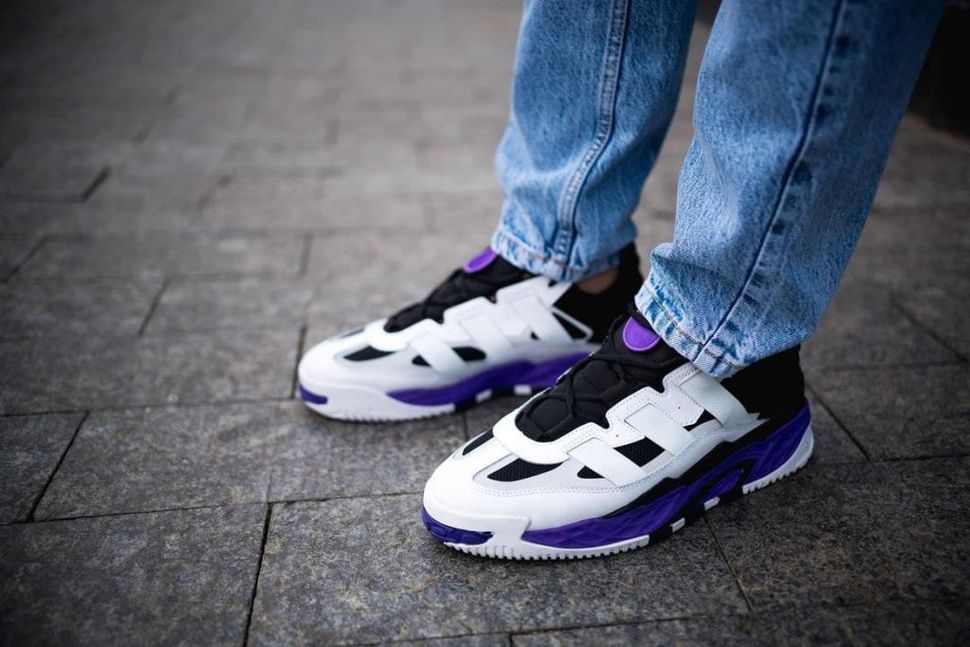 Кросівки Adidas Niteball White Black Violet 2627 фото