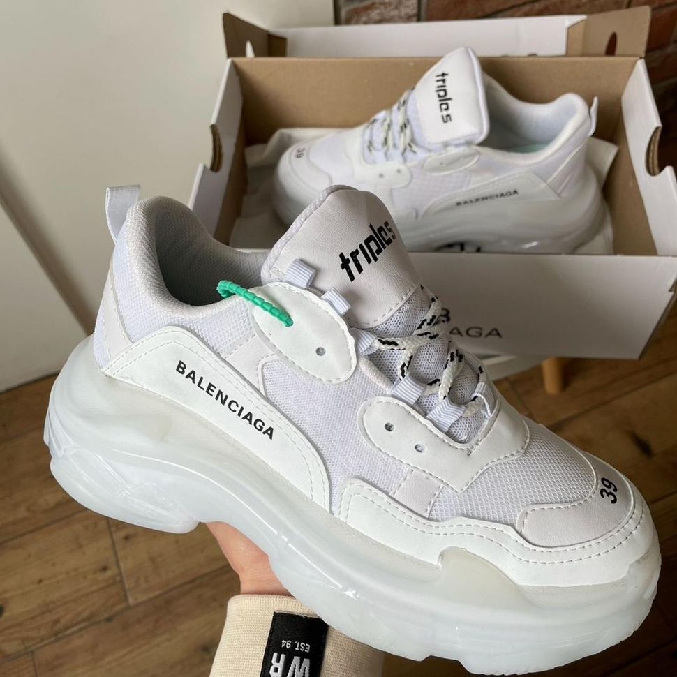 Кросівки Balenciaga Triple S Clear Sole White v2 3464 фото