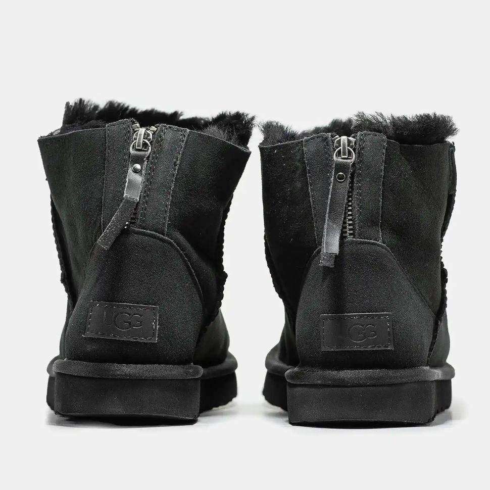 UGG Classic Mini Zip Black Suede, 36