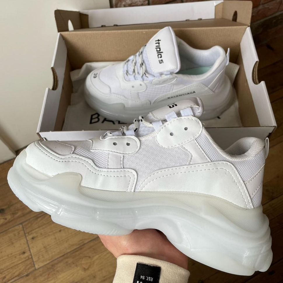 Кросівки Balenciaga Triple S Clear Sole White v2 3464 фото