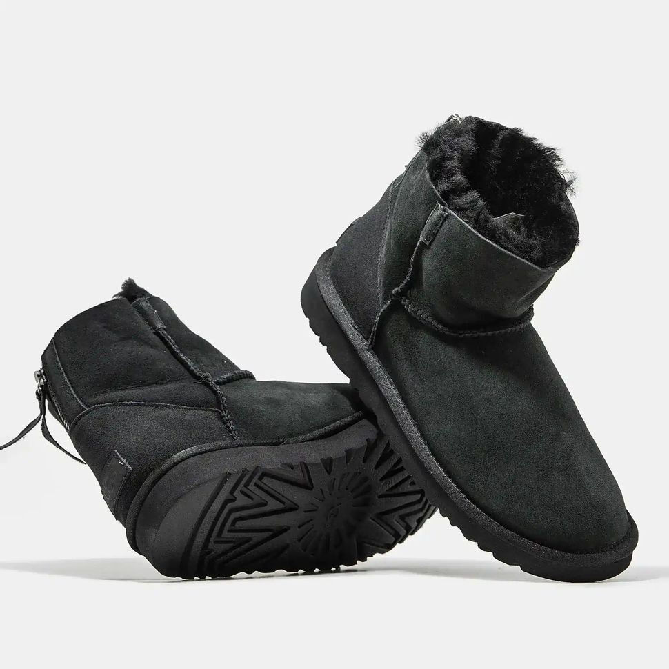 UGG Classic Mini Zip Black Suede, 36