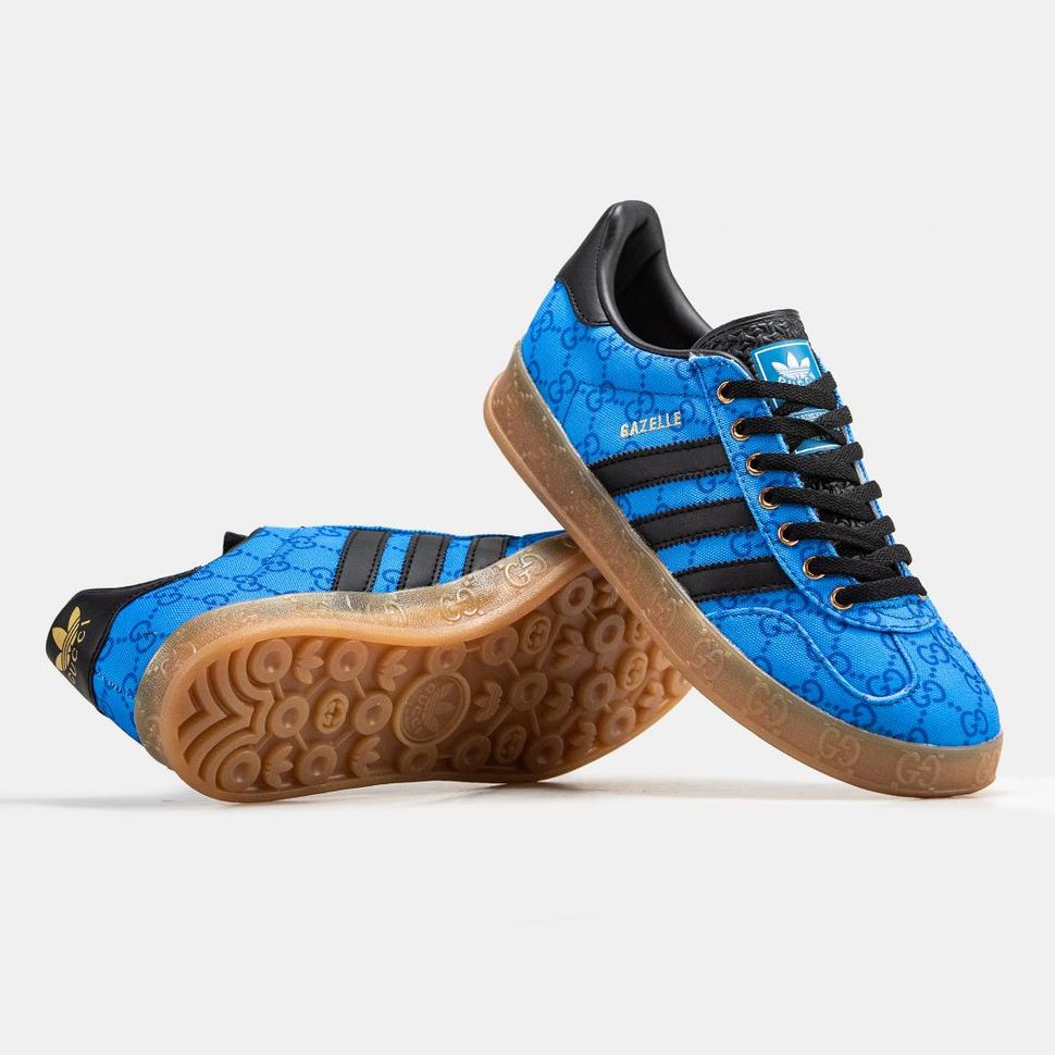 Кроссовки Adidas Gazelle x Gucci Blue Blacki 2546 фото