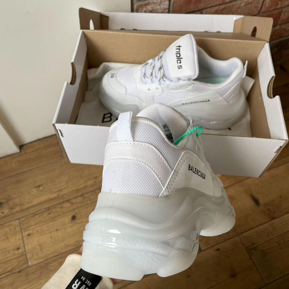 Кросівки Balenciaga Triple S Clear Sole White v2 3464 фото