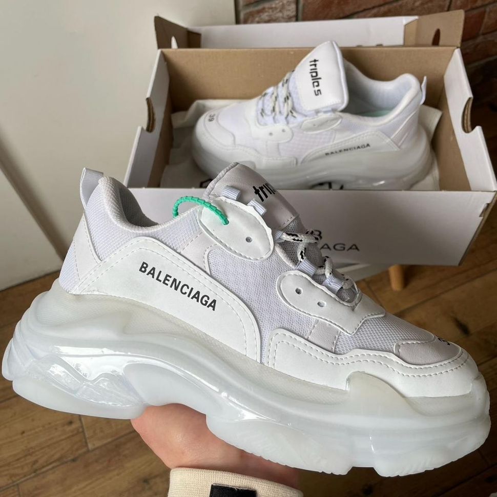 Кросівки Balenciaga Triple S Clear Sole White v2 3464 фото