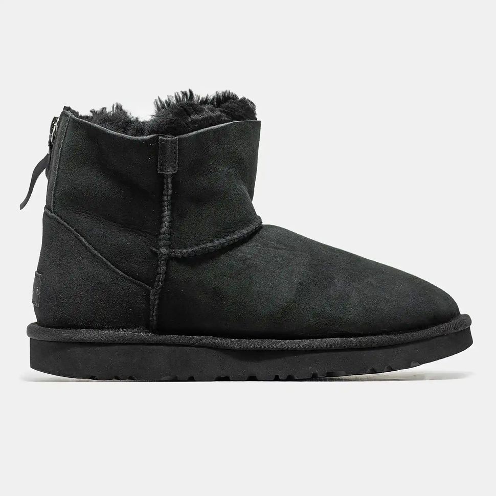 UGG Classic Mini Zip Black Suede, 36