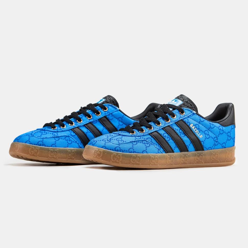 Кроссовки Adidas Gazelle x Gucci Blue Blacki 2546 фото