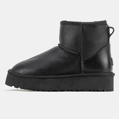 UGG Classic Mini Platform Leather Jet Black