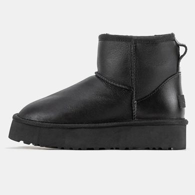 UGG Classic Mini Platform Leather Jet Black