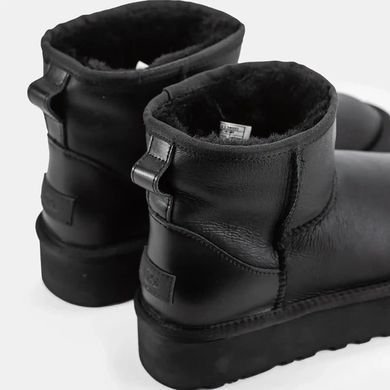 UGG Classic Mini Platform Leather Jet Black