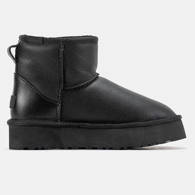 UGG Classic Mini Platform Leather Jet Black