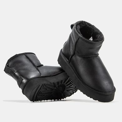 UGG Classic Mini Platform Leather Jet Black