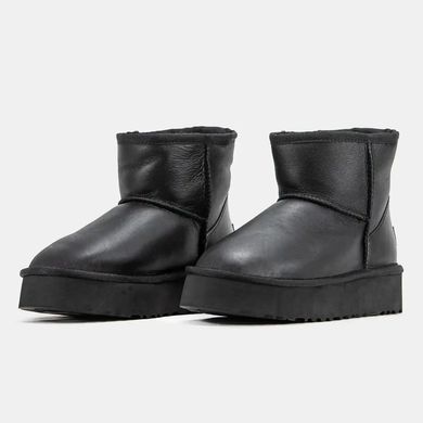 UGG Classic Mini Platform Leather Jet Black