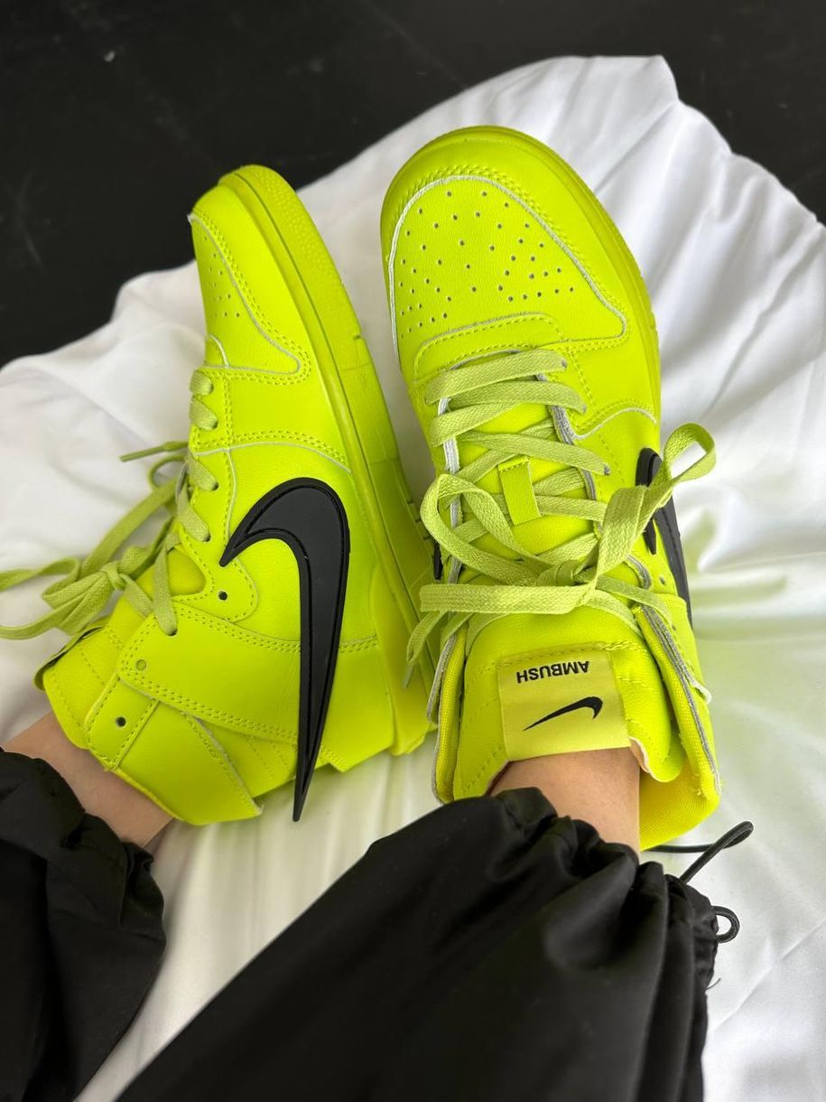 Кроссовки Nike SB Dunk High x Ambush ACID Green 9224 фото