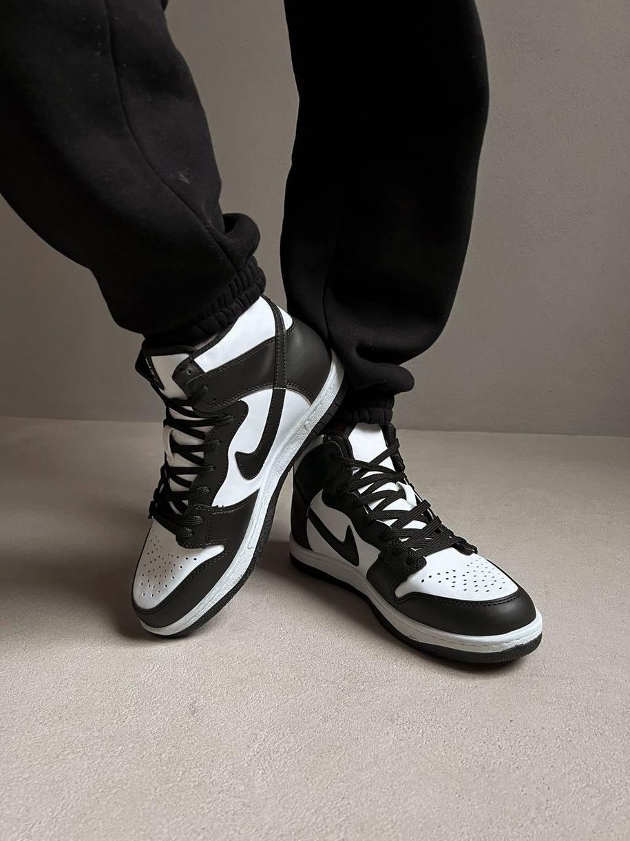 Кроссовки Nike Dunk High Black White 1 7020 фото