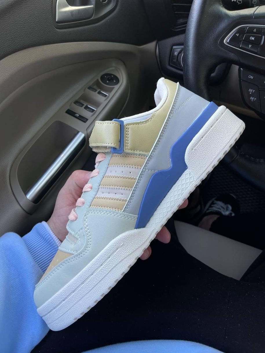 Кросівки Adidas Forum Beige Blue 8779 фото